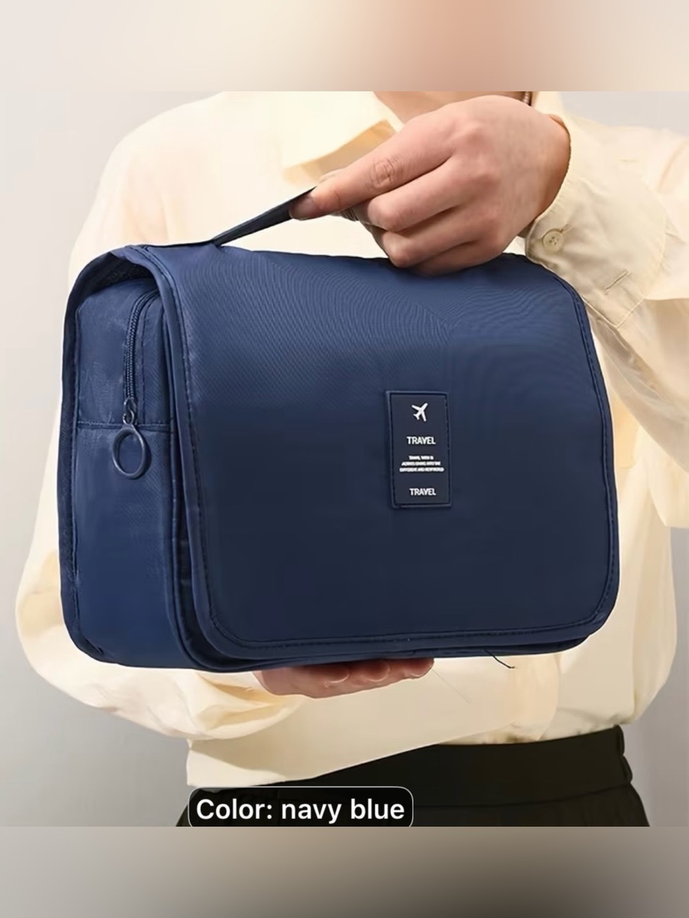 Travel Navy Men’s Hanging Toiletry Bag
